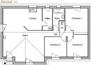 Modèle et plan de maison : Récital 95 - 95.00 m²