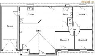 Modèle et plan de maison : Récital 95 G - 95.00 m²