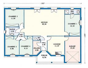 Modèle et plan de maison : Rochelle - 111.93 m²