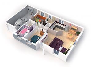 Modèle et plan de maison : Rossignol  - 85.00 m²