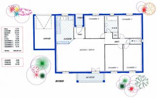 Modèle et plan de maison : Rubis 100 - 100.00 m²