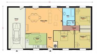 Modèle et plan de maison : Rubis - 90.00 m²
