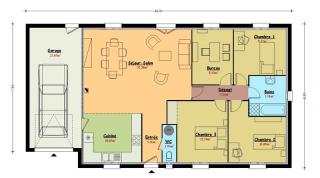 Modèle et plan de maison : Rubis - 99.00 m²
