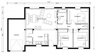 Modèle et plan de maison : Tentation 93 - 78.21 m²
