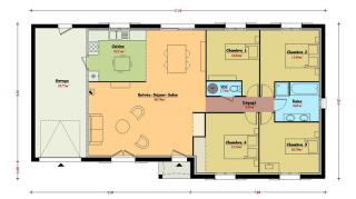 Modèle et plan de maison : Topaze - 103.00 m²