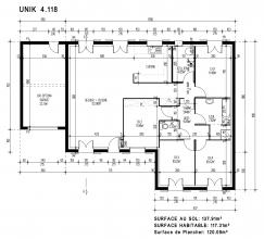 Modèle et plan de maison : UNIK 4.118 - 118.00 m²