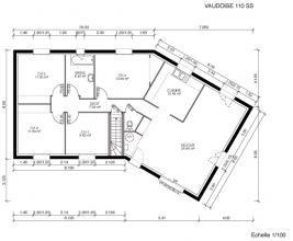 Modèle et plan de maison : Vaudoise 110 - 110.00 m²