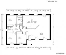 Modèle et plan de maison : Vésontia 110 - 110.00 m²