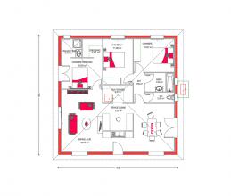 Modèle et plan de maison : Villa Dona - 100.00 m²