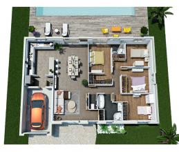 Modèle et plan de maison : Villa Galane - 90.00 m²