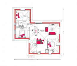 Modèle et plan de maison : Villa Hortense - 90.00 m²