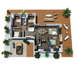 Modèle et plan de maison : Villa Hortense - 90.00 m²