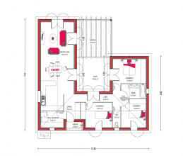 Modèle et plan de maison : Villa Patio - 97.00 m²