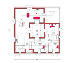 Modèle et plan de maison : Villa Patio - 115.00 m²