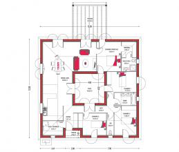 Modèle et plan de maison : Villa Patio - 133.00 m²