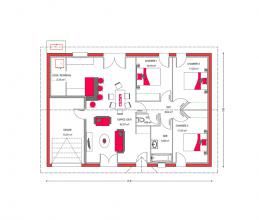 Modèle et plan de maison : Villa Rosa - 90.00 m²