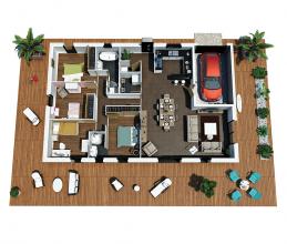 Modèle et plan de maison : Villa Rosa - 90.00 m²