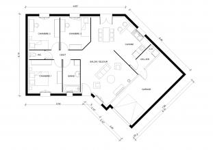 Modèle et plan de maison : Vision 98 - 82.02 m²