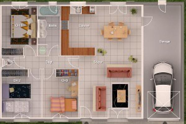 Modèle et plan de maison : PEGASE - 89.00 m²