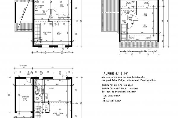 Modèle et plan de maison : ALPINE 4.116 - 116.00 m²