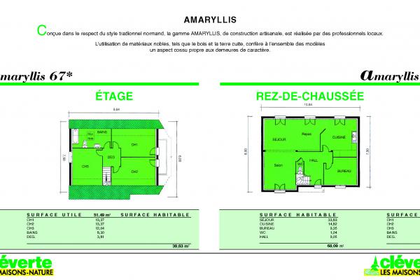 Modèle et plan de maison : Amaryllis 67 - 100.22 m²