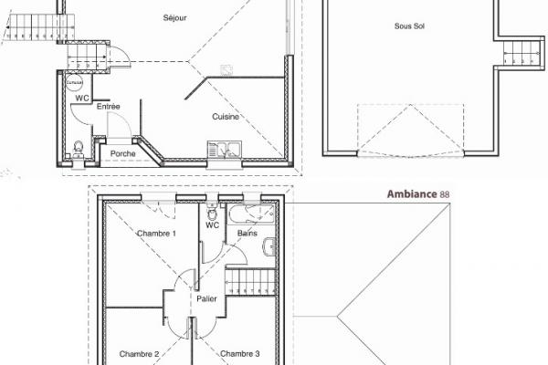 Modèle et plan de maison : Ambiance - 88.00 m²