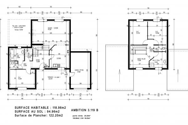 Modèle et plan de maison : AMBITION 3.119 B - 119.00 m²