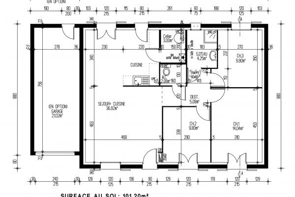 Modèle et plan de maison : ARGUS 3.085 - 85.00 m²