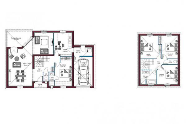 Modèle et plan de maison : ARPEGE - 130.00 m²