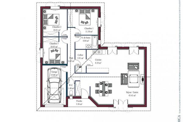 Modèle et plan de maison : ATENEA - 100.00 m²