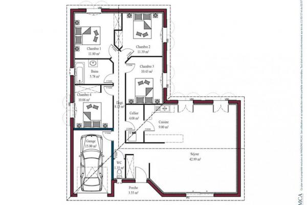 Modèle et plan de maison : ATENEA - 100.00 m²