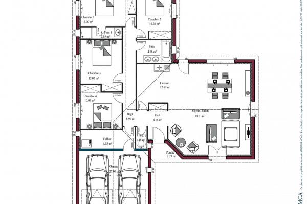 Modèle et plan de maison : MAISON ATLANTA - 100.00 m²