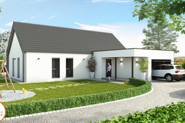 Modèle et plan de maison : Atrium 102 - 102.00 m²