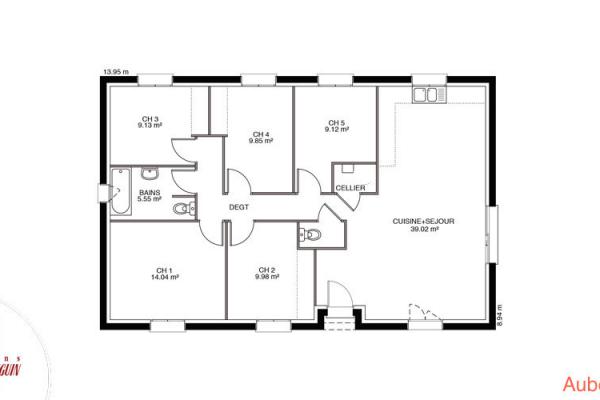 Modèle et plan de maison : Aubetière - 148.00 m²