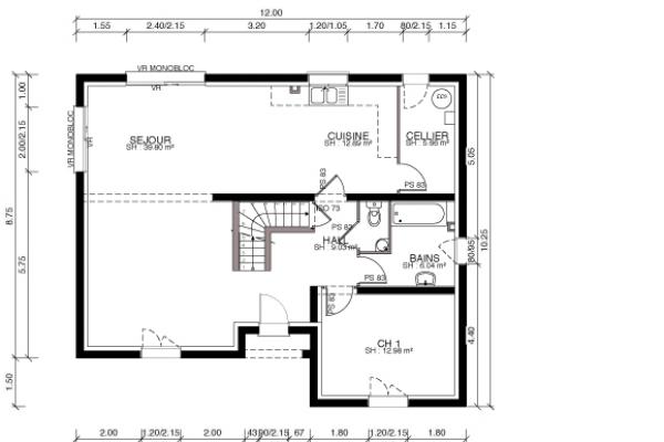 Modèle et plan de maison : Bisontine 221/183 - 221.00 m²