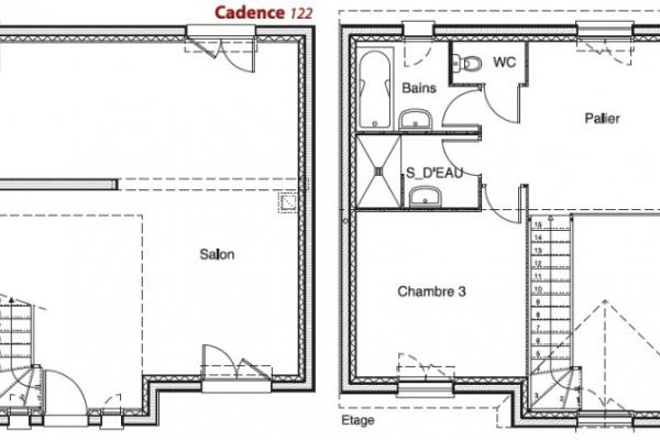 Modèle et plan de maison : Cadence 122 - 122.00 m²