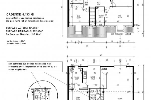 Modèle et plan de maison : CADENCE 4.133 GI - 133.00 m²