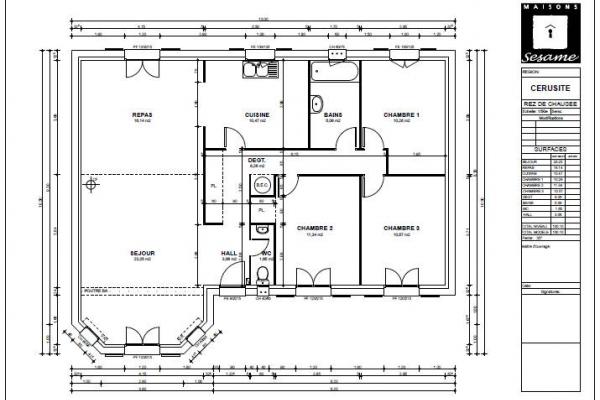 Modèle et plan de maison : Cérusite - 100.00 m²