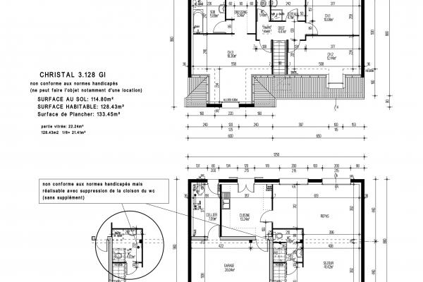 Modèle et plan de maison : CHRISTAL 3.128 GI - 128.00 m²