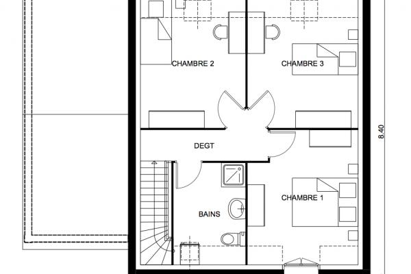Modèle et plan de maison : City 60 - 84.05 m²