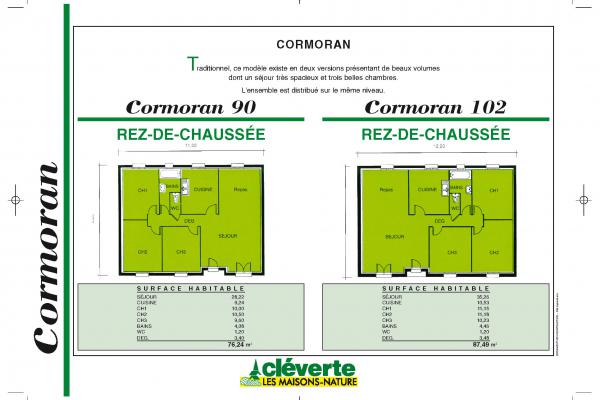 Modèle et plan de maison : Cormoran - 75.27 m²
