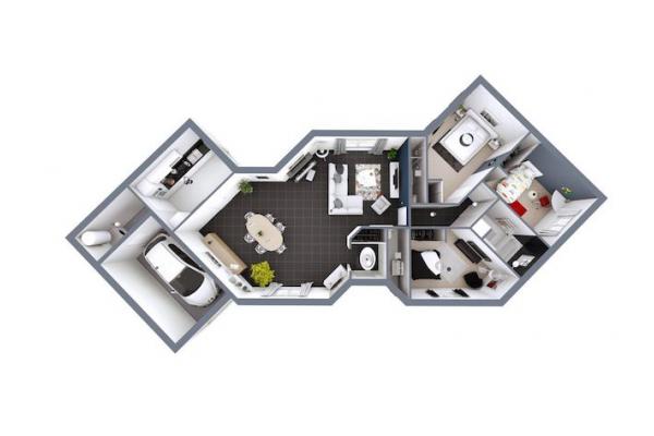 Modèle et plan de maison : DIAMANT - 144.00 m²
