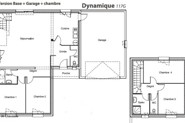 Modèle et plan de maison : Dynamique 117 G - 117.00 m²