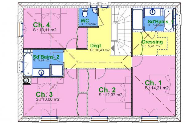 Modèle et plan de maison : Emma - 202.00 m²