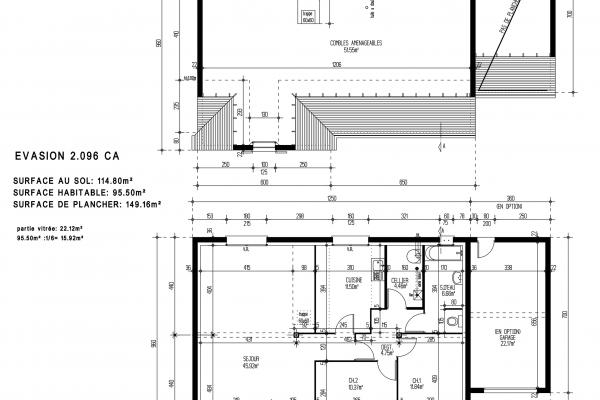 Modèle et plan de maison : EVASION 2.096 CA - 96.00 m²