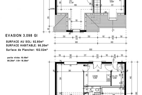 Modèle et plan de maison : EVASION 3.098 GI - 98.00 m²