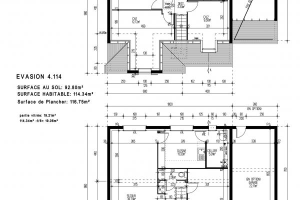 Modèle et plan de maison : EVASION 4.114 - 114.00 m²