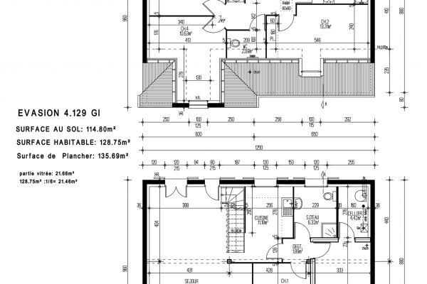 Modèle et plan de maison : EVASION 4.129 GI - 129.00 m²