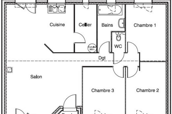 Modèle et plan de maison : Fantaisie 82 - 82.00 m²