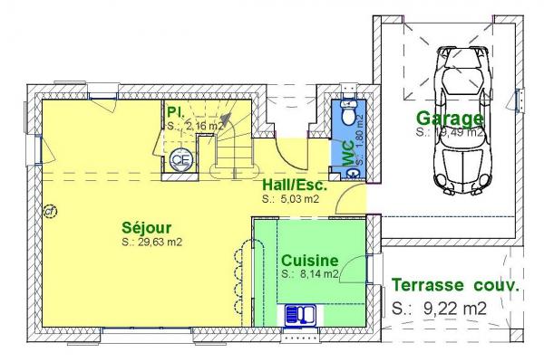 Modèle et plan de maison : Flore - 90.00 m²